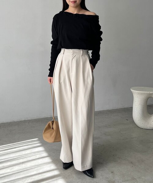 CAPRICIEUX LE'MAGE（カプリシューレマージュ）の「バルーンネックロンT（Tシャツ/カットソー・レディース・ホワイト/ブラック/チャコールグレー・FREE）」の21枚目の写真