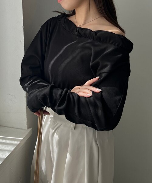 CAPRICIEUX LE'MAGE（カプリシューレマージュ）の「バルーンネックロンT（Tシャツ/カットソー・レディース・ホワイト/ブラック/チャコールグレー・FREE）」の22枚目の写真