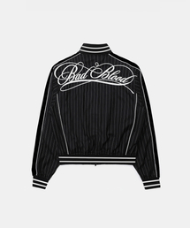 BADBLOOD（バッドブラッド）の「ダーククラシックピンストライプトラックジャケット - ブラック（ナイロンジャケット）」