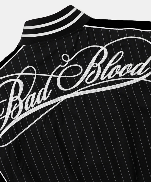 BADBLOOD(バッドブラッド)の「ダーククラシックピンストライプトラックジャケット - ブラック(ナイロンジャケット・レディース・その他・S/M)」の3枚目の写真