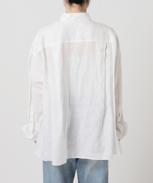 plage（プラージュ）の「Linen Tent Line シャツ（シャツ/ブラウス・レディース・ベージュ/ブルー系その他/ホワイト・FREE）」の14枚目の写真
