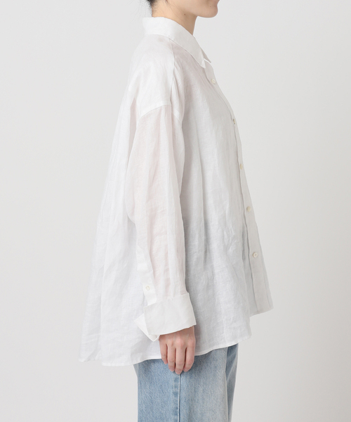 plage（プラージュ）の「Linen Tent Line シャツ（シャツ/ブラウス・レディース・ベージュ/ブルー系その他/ホワイト・FREE）」の13枚目の写真