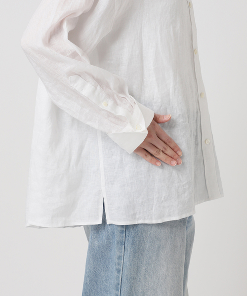 plage（プラージュ）の「Linen Tent Line シャツ（シャツ/ブラウス・レディース・ベージュ/ブルー系その他/ホワイト・FREE）」の11枚目の写真