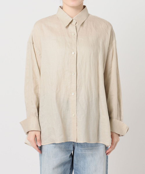 plage（プラージュ）の「Linen Tent Line シャツ（シャツ/ブラウス・レディース・ベージュ/ブルー系その他/ホワイト・FREE）」の7枚目の写真