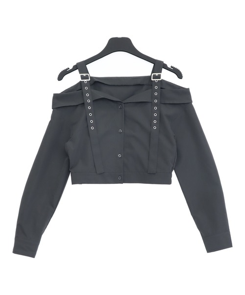 ANAP(アナップ)の「ベルトデザイン オフショルダー ブラウス(シャツ/ブラウス・レディース・グレイッシュベージュ/ライトブルー/ダークグレー・F)」の17枚目の写真