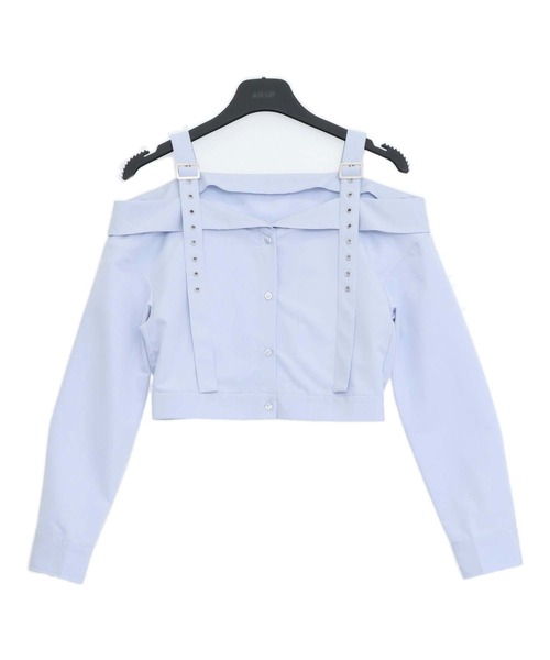ANAP(アナップ)の「ベルトデザイン オフショルダー ブラウス(シャツ/ブラウス・レディース・グレイッシュベージュ/ライトブルー/ダークグレー・F)」の19枚目の写真
