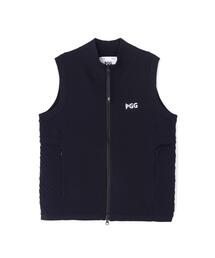 【PGG】【直営店舗&公式オンライン限定】ポリエステルヤーンmmジップアップニットベスト (LADIES)