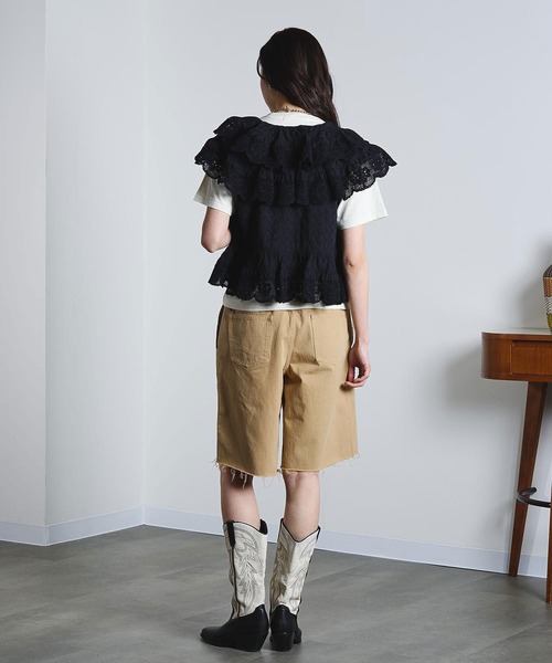 ROSE BUD（ローズバッド）の「HALF DENIM/CHINO PANTS（その他パンツ・レディース・ベージュ/ライトインディゴブルー・ONE SIZE）」の7枚目の写真