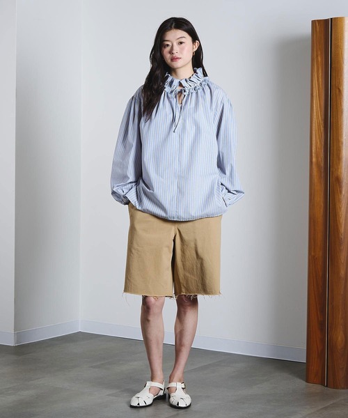 ROSE BUD（ローズバッド）の「HALF DENIM/CHINO PANTS（その他パンツ・レディース・ベージュ/ライトインディゴブルー・ONE SIZE）」の8枚目の写真