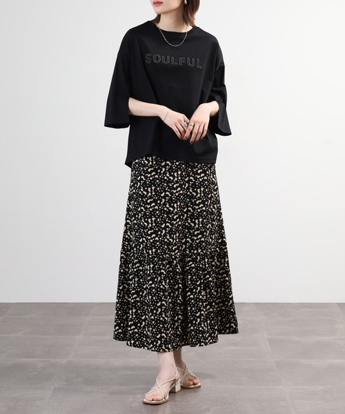 BRODIAEA(ブローディア)の「BRODIAEA SOULFUL立体ロゴ5分袖Tシャツ 日本製(Tシャツ/カットソー・レディース・ブラック/オフホワイト・40)」の16枚目の写真