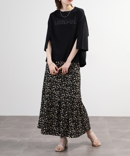 BRODIAEA(ブローディア)の「BRODIAEA SOULFUL立体ロゴ5分袖Tシャツ 日本製(Tシャツ/カットソー・レディース・ブラック/オフホワイト・40)」の15枚目の写真