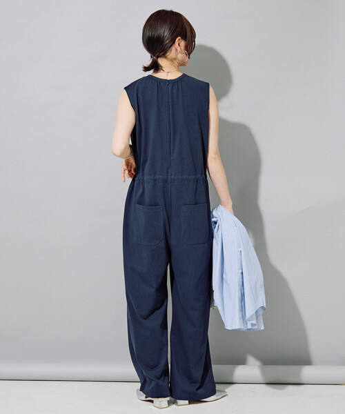 FREAK'S STORE（フリークスストア）の「限定展開　<接触冷感・吸水速乾・UVカット・抗菌・防臭>STORATECH(ストラテック) ウエストリボン オールインワン（サロペット/オーバーオール・レディース・ブラック/チャコールグレー/ベージュ/ネイビー/ブラウン・MEDIUM/SMALL）」の11枚目の写真