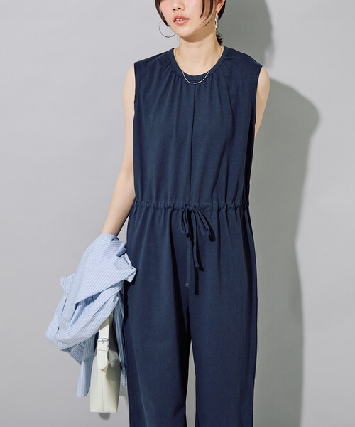 FREAK'S STORE（フリークスストア）の「限定展開　<接触冷感・吸水速乾・UVカット・抗菌・防臭>STORATECH(ストラテック) ウエストリボン オールインワン（サロペット/オーバーオール・レディース・ブラック/チャコールグレー/ベージュ/ネイビー/ブラウン・MEDIUM/SMALL）」の16枚目の写真