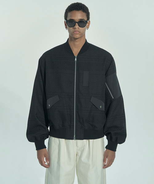 VICTIM(ヴィクティム)の「VICTIM ヴィクティム / CHECK MA-1 JACKET チェックMA-1ジャケット / VTM-26-O-003(MA-1・メンズ・ブラック/ネイビー/ホワイト・1/2)」の16枚目の写真