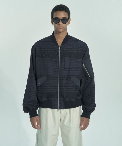 VICTIM(ヴィクティム)の「VICTIM ヴィクティム / CHECK MA-1 JACKET チェックMA-1ジャケット / VTM-26-O-003(MA-1・メンズ・ブラック/ネイビー/ホワイト・1/2)」の17枚目の写真