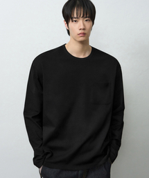 ヘイルコットンポケットロングスリーブTシャツ[ブラック]