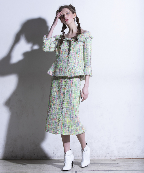 GREEDILOUS（グリディアス）の「ツイードオフショルダージャケット（その他アウター・レディース・その他・S/M/L/XS）」の6枚目の写真
