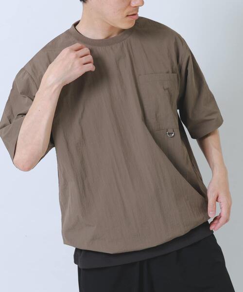 ITEMS URBANRESEARCH(アイテムズ アーバンリサーチ)の「『接触冷感/撥水/イージーケア/UVカット』タスランナイロンクルーネックドロストTシャツ(Tシャツ/カットソー・メンズ・ベージュ系その他/チャコールグレー/ブラック・MEDIUM/LARGE)」の6枚目の写真