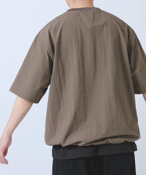 ITEMS URBANRESEARCH(アイテムズ アーバンリサーチ)の「『接触冷感/撥水/イージーケア/UVカット』タスランナイロンクルーネックドロストTシャツ(Tシャツ/カットソー・メンズ・ベージュ系その他/チャコールグレー/ブラック・MEDIUM/LARGE)」の8枚目の写真