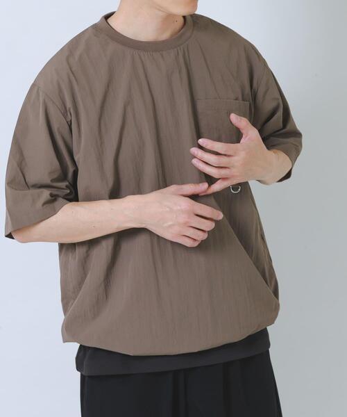 ITEMS URBANRESEARCH(アイテムズ アーバンリサーチ)の「『接触冷感/撥水/イージーケア/UVカット』タスランナイロンクルーネックドロストTシャツ(Tシャツ/カットソー・メンズ・ベージュ系その他/チャコールグレー/ブラック・MEDIUM/LARGE)」の10枚目の写真