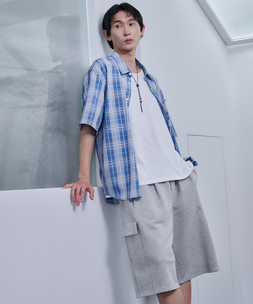 DRAW FIT（ドローフィット）の「ミニマルカーゴスウェットバミューダパンツ [M.GREY]（その他パンツ・メンズ・その他・MEDIUM/LARGE/X-LARGE）」の2枚目の写真