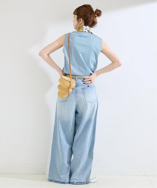 B.C STOCK(ベーセーストック)の「【WEB+一部店舗限定】接触冷感 / コンパクト天竺ノースリーブTシャツ(Tシャツ/カットソー・レディース・サックスブルー/カーキ/ブラック/ホワイト・FREE)」の21枚目の写真