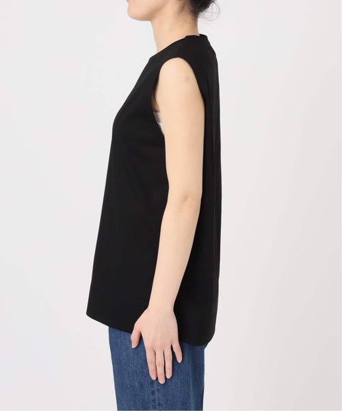 B.C STOCK(ベーセーストック)の「【WEB+一部店舗限定】接触冷感 / コンパクト天竺ノースリーブTシャツ(Tシャツ/カットソー・レディース・サックスブルー/カーキ/ブラック/ホワイト・FREE)」の8枚目の写真