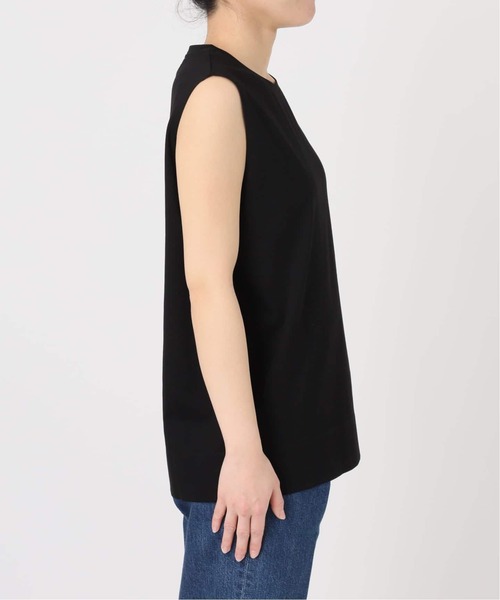 B.C STOCK(ベーセーストック)の「【WEB+一部店舗限定】接触冷感 / コンパクト天竺ノースリーブTシャツ(Tシャツ/カットソー・レディース・サックスブルー/カーキ/ブラック/ホワイト・FREE)」の10枚目の写真