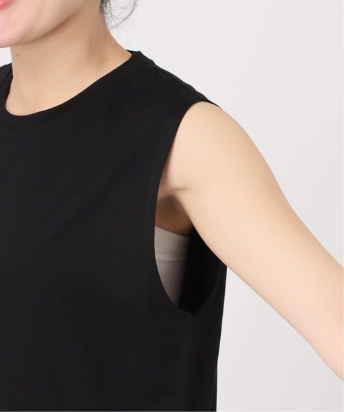 B.C STOCK(ベーセーストック)の「【WEB+一部店舗限定】接触冷感 / コンパクト天竺ノースリーブTシャツ(Tシャツ/カットソー・レディース・サックスブルー/カーキ/ブラック/ホワイト・FREE)」の11枚目の写真