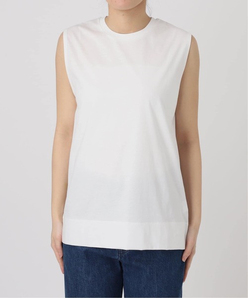 B.C STOCK(ベーセーストック)の「【WEB+一部店舗限定】接触冷感 / コンパクト天竺ノースリーブTシャツ(Tシャツ/カットソー・レディース・サックスブルー/カーキ/ブラック/ホワイト・FREE)」の15枚目の写真