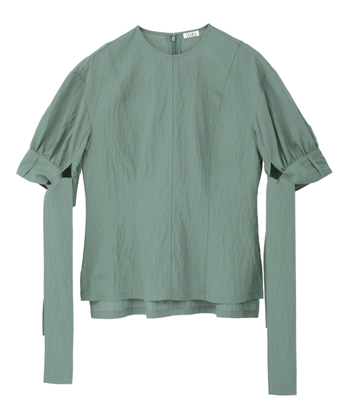 Tiara（ティアラ）の「リボンスリーブブラウス（シャツ/ブラウス・レディース・グリーン/アイボリー・FREE）」の2枚目の写真