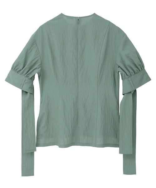 Tiara（ティアラ）の「リボンスリーブブラウス（シャツ/ブラウス・レディース・グリーン/アイボリー・FREE）」の6枚目の写真