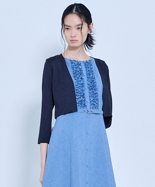 TOCCA(トッカ)の「AIRLY WINGS BOLERO ボレロ(カーディガン/ボレロ・レディース・ピンク系/ネイビー系/アイボリー系/シルバー系・SMALL/MEDIUM)」の2枚目の写真