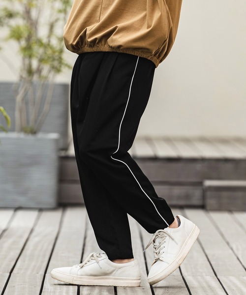 mp14962- Side Piping Line Tapered Ankle Slacks スラックスパンツ(S68626cmb)