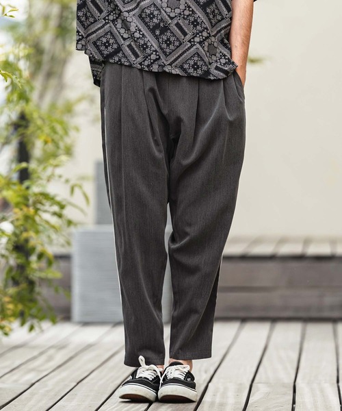 CAMBIO(カンビオ)の「mp14962- Side Piping Line Tapered Ankle Slacks スラックスパンツ(S68626cmb)(スラックス・メンズ・チャコールグレー/ブラック・L/M/S)」の11枚目の写真