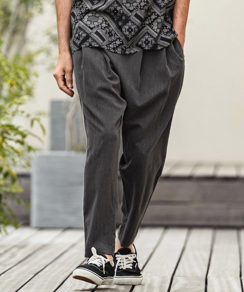 CAMBIO(カンビオ)の「mp14962- Side Piping Line Tapered Ankle Slacks スラックスパンツ(S68626cmb)(スラックス・メンズ・チャコールグレー/ブラック・L/M/S)」の12枚目の写真