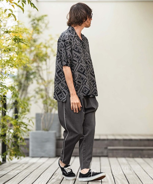 CAMBIO(カンビオ)の「mp14962- Side Piping Line Tapered Ankle Slacks スラックスパンツ(S68626cmb)(スラックス・メンズ・チャコールグレー/ブラック・L/M/S)」の16枚目の写真