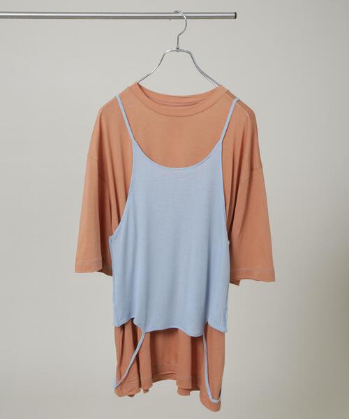 RhodolirioN(ロドリリオン)の「RhodolirioN/Camisole Top & Loose-fitting T(Tシャツ/カットソー・レディース・ネイビー/ベージュ・0)」の2枚目の写真