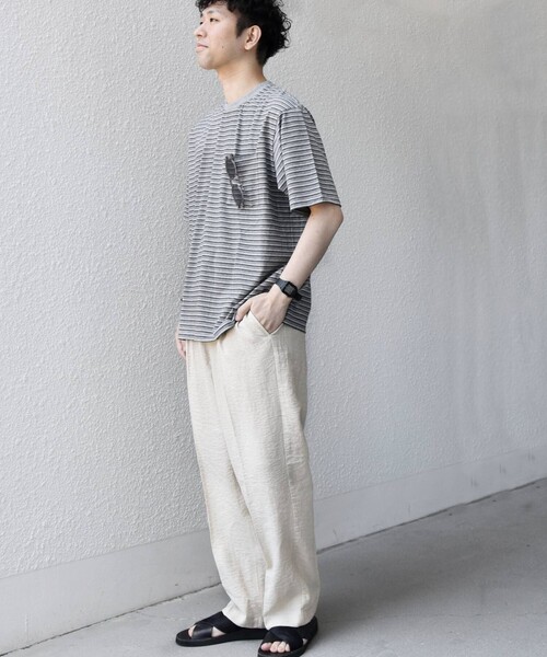 SHIPS any(シップス エニィ)の「SHIPS any:〈接触冷感〉マルチ ボーダー ポケット Tシャツ◇(Tシャツ/カットソー・メンズ・ブラウン/オリーブ/チャコールグレー/グレー・X-LARGE/LARGE/MEDIUM/SMALL)」の19枚目の写真