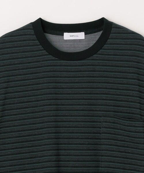 SHIPS any(シップス エニィ)の「SHIPS any:〈接触冷感〉マルチ ボーダー ポケット Tシャツ◇(Tシャツ/カットソー・メンズ・ブラウン/オリーブ/チャコールグレー/グレー・X-LARGE/LARGE/MEDIUM/SMALL)」の6枚目の写真