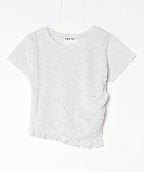 ROSE BUD（ローズバッド）の「FRILL HEM TOP（Tシャツ/カットソー・レディース・ライトグレー/ブラック/ピンク・ONE SIZE）」の2枚目の写真