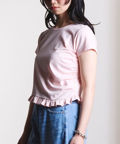 ROSE BUD(ローズバッド)の「FRILL HEM TOP(Tシャツ/カットソー・レディース・ライトグレー/ブラック/ピンク・ONE SIZE)」の3枚目の写真