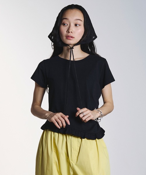 ROSE BUD（ローズバッド）の「FRILL HEM TOP（Tシャツ/カットソー・レディース・ライトグレー/ブラック/ピンク・ONE SIZE）」の11枚目の写真