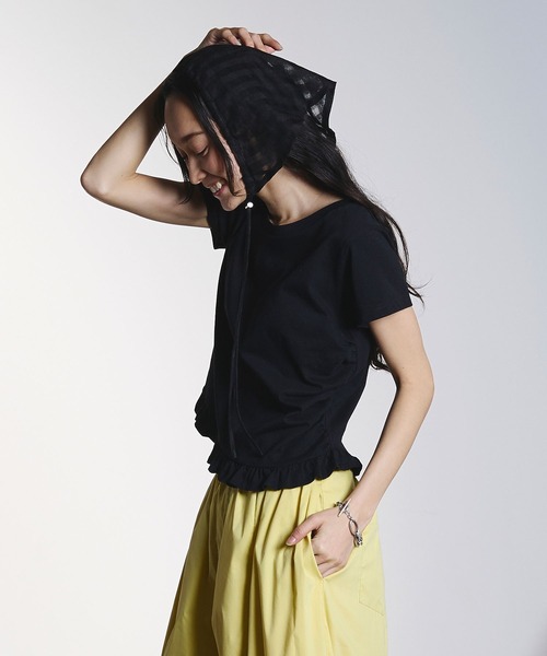 ROSE BUD（ローズバッド）の「FRILL HEM TOP（Tシャツ/カットソー・レディース・ライトグレー/ブラック/ピンク・ONE SIZE）」の10枚目の写真