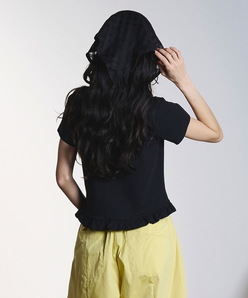 ROSE BUD（ローズバッド）の「FRILL HEM TOP（Tシャツ/カットソー・レディース・ライトグレー/ブラック/ピンク・ONE SIZE）」の9枚目の写真