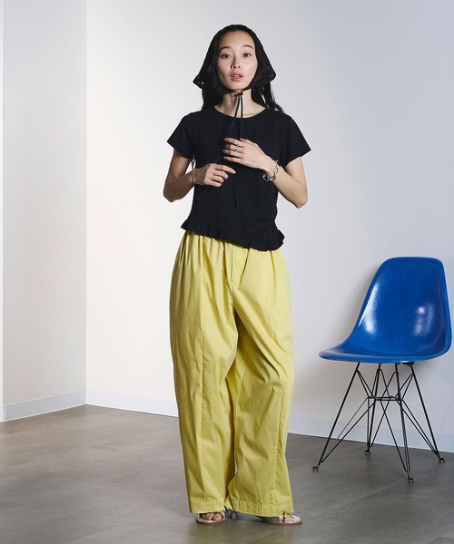 ROSE BUD（ローズバッド）の「FRILL HEM TOP（Tシャツ/カットソー・レディース・ライトグレー/ブラック/ピンク・ONE SIZE）」の8枚目の写真