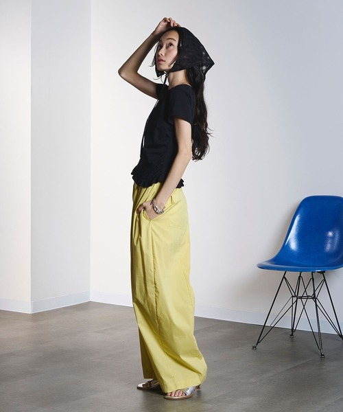 ROSE BUD（ローズバッド）の「FRILL HEM TOP（Tシャツ/カットソー・レディース・ライトグレー/ブラック/ピンク・ONE SIZE）」の6枚目の写真