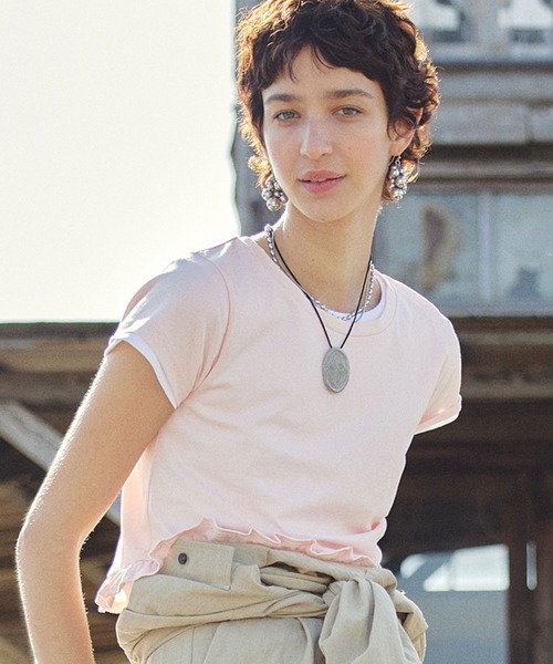 ROSE BUD(ローズバッド)の「FRILL HEM TOP(Tシャツ/カットソー・レディース・ライトグレー/ブラック/ピンク・ONE SIZE)」の11枚目の写真
