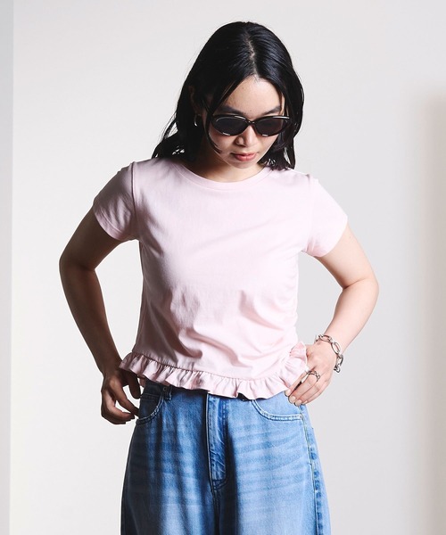 ROSE BUD(ローズバッド)の「FRILL HEM TOP(Tシャツ/カットソー・レディース・ライトグレー/ブラック/ピンク・ONE SIZE)」の14枚目の写真