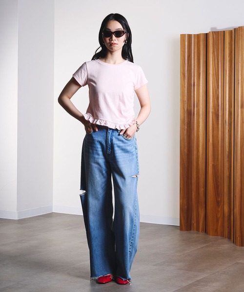 ROSE BUD(ローズバッド)の「FRILL HEM TOP(Tシャツ/カットソー・レディース・ライトグレー/ブラック/ピンク・ONE SIZE)」の17枚目の写真